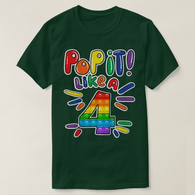 Camiseta Crianças, 4º Aniversário, Pop, É Como Um F De 4 An (Frente do Design)