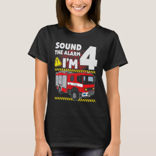 Camiseta Crianças: 4º Aniversário, Rapaz de Fogo, 4 Quatros
