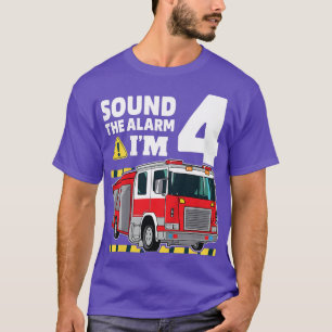 Camiseta Crianças: 4º Aniversário, Rapaz de Fogo, 4 Quatros