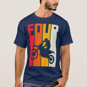 Camiseta Crianças 4º aniversário Retro Motocross 4 anos Men