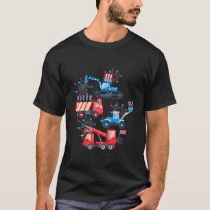 Camiseta Crianças: 4º De Julho - Construção De Caminhões De