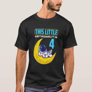 Camiseta Crianças: 4.º Astronauta Birthd, 4 anos