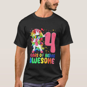 Camiseta Crianças 4 anos sendo incrível 4º aniversário da g
