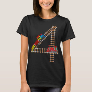 Camiseta Crianças 4... Comboio de aniversário Meninas Diver