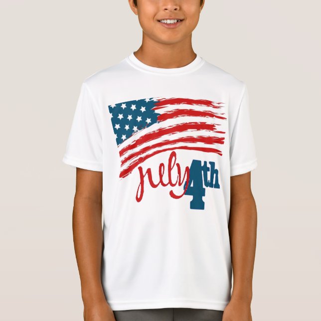 Camiseta Crianças: 4 de julho T-Shirt (Frente)