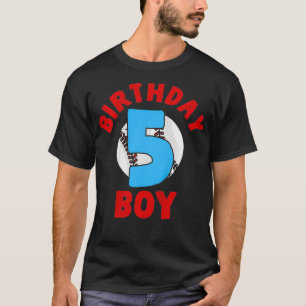 Camiseta Crianças 5 Birthday Baseball Birthday Boy Cinco An