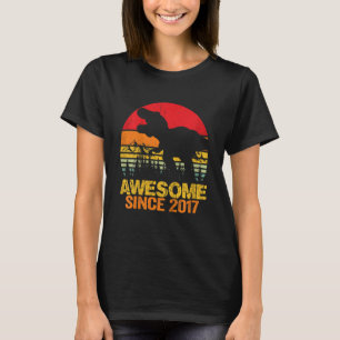Camiseta Crianças 5 Birthday Boy Dinosaur Trex 5 Anos Awe