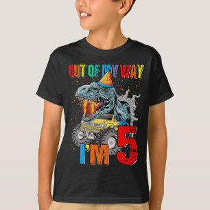Camiseta Crianças 5 Birthday Boy Monster Dinossauro De Cami