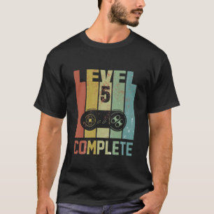 Camiseta Crianças 5 Birthday Para Jogador De 5 Anos - Retr