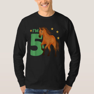Camiseta Crianças 5 Cavalo De Aniversário De Cinco Anos Ri