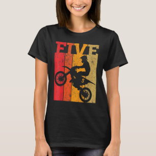 Camiseta Crianças 5 de Aniversário 5 Motocross de bicicleta