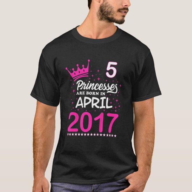 Camiseta Crianças - 5 de Aniversário - As Estampas Rosa De  (Frente)