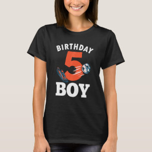 Camiseta Crianças 5 de Aniversário de Futebol Menino de 5 A