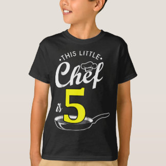 Camiseta crianças 5 de aniversário garotas chef crianças T-