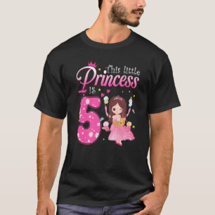 Camiseta Crianças 5 de Aniversário Garotas Esta Princesa É