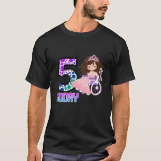 Camiseta Crianças 5 Hoje Aniversário 5 Cute Princess Desati