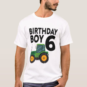 Camiseta Crianças 6. º Fazenda de aniversário Trator 6 anos