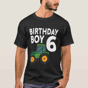 Camiseta Crianças 6. º Fazenda de aniversário Trator 6 anos