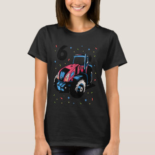 Camiseta Crianças 6 Aniversário de 6 Anos Menino Digger