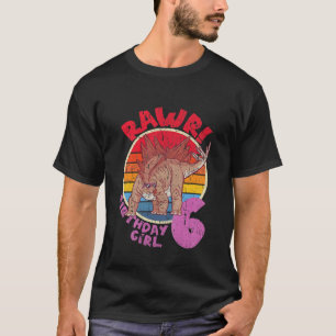Camiseta Crianças 6 Aniversário Eu Rawr! Stegosaurus I Fa