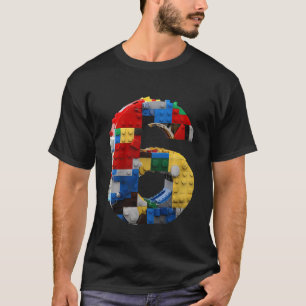 Camiseta Crianças 6 Aniversário Mestre Construtor 6 Anos