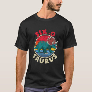Camiseta Crianças 6 Aniversário Seis O Surus I Tricerátops