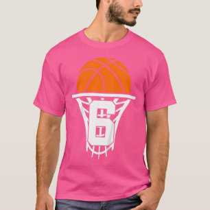 Camiseta Crianças: 6 anos de aniversário de 6 de basquete