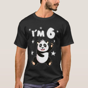 Camiseta Crianças 6 anos Panda Crianças Aniversário Panda B