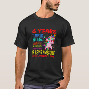 Camiseta Crianças: 6 Anos Sendo Incrível 6 Aniversário Dabb