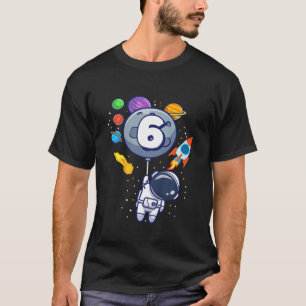 Camiseta Crianças 6 Astronauta de Astronauta de 6 Anos Bo 