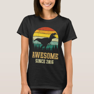 Camiseta Crianças 6 Birthday Dinossaur 6 Anos Incrível