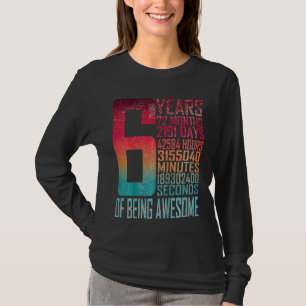 Camiseta Crianças 6 de Aniversário 6 Anos 72 Meses Vinta