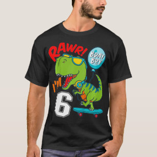 Camiseta Crianças 6 de Aniversário de 6 anos Menino TRe