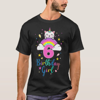 Camiseta Crianças 6 de Aniversário de Seis Anos
