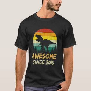 Camiseta Crianças 6 de Aniversário Dinossauro de 6 Anos de