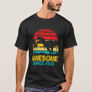 Camiseta Crianças 6 de Aniversário Dinossauro Rex 6 Anos Me