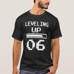 Camiseta Crianças - 6 de Aniversário Nível Superior Nivelan