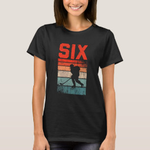 Camiseta Crianças 6 de Aniversário Retro Hóquei no Gelo de