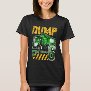 Camiseta Crianças 6 de caminhão de lixo Aniversário de 6 an