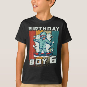 Camiseta Crianças 6 de Neve Aniversário Garoto 6 6 de Neve