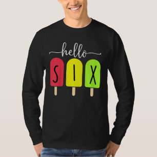 Camiseta Crianças, 6, dia de aniversário, Sorvete de verão