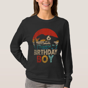 Camiseta Crianças 6 Dinossauro Aniversário Rapariga Rex 6 A