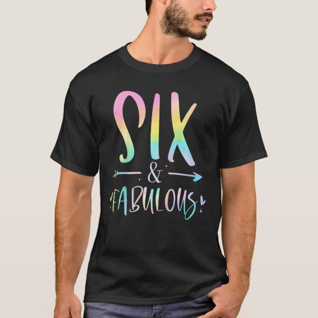 Camiseta Crianças 6 e Fabulosas Meninas de 6 anos Aniversár (Frente)