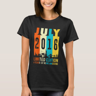 Camiseta Crianças 6 Feitas Em Julho De 2016, Aniversário De