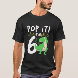 Camiseta Crianças 6 Pop de Aniversário Ti 6 Dinossauros Rex