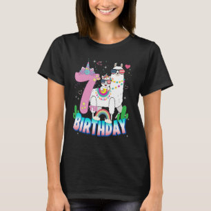 Camiseta Crianças 789 Anos Meninas Arco-Íris Unicórnio 7 Bi
