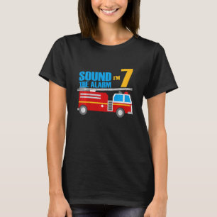 Camiseta Crianças 7 Aniversário 7 7 7 Anos Fogo de Bombeiro