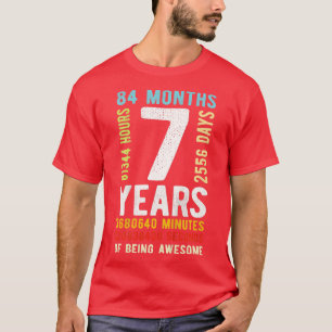 Camiseta Crianças 7 Aniversário De 7 Anos De Idade Vintage 