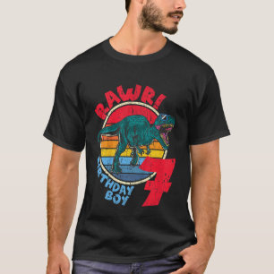 Camiseta Crianças 7 Aniversário I Rawr Tyrannosaurus Rex I