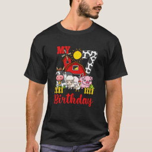 Camiseta Crianças 7 Aniversário Tripulação De 7 Anos Animai